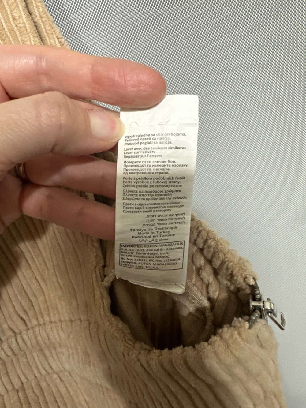 Olé by Koton ($80) Beige Corduroy Pinafore Overall Mini Dress Teen Size 36/ US 4 - Picture 13 of 14